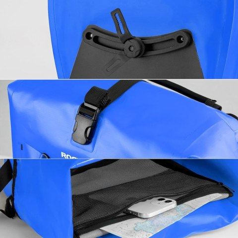 Torba sakwa rowerowa wodoodporna 25-32L - niebieska