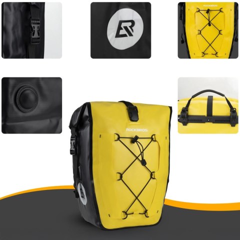 Torba sakwa rowerowa wodoodporna 25-32L - żółta
