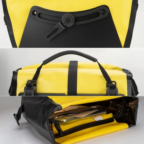 Torba sakwa rowerowa wodoodporna 25-32L - żółta