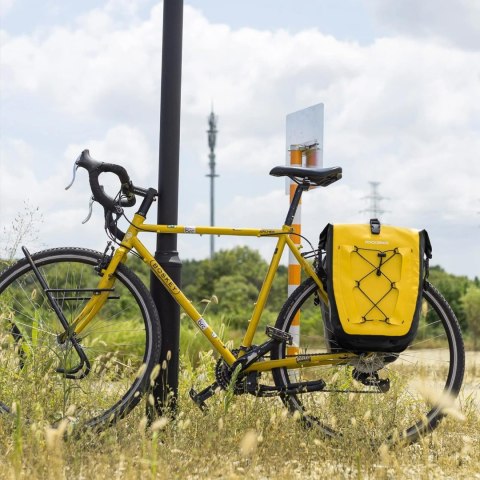 Torba sakwa rowerowa wodoodporna 25-32L - żółta