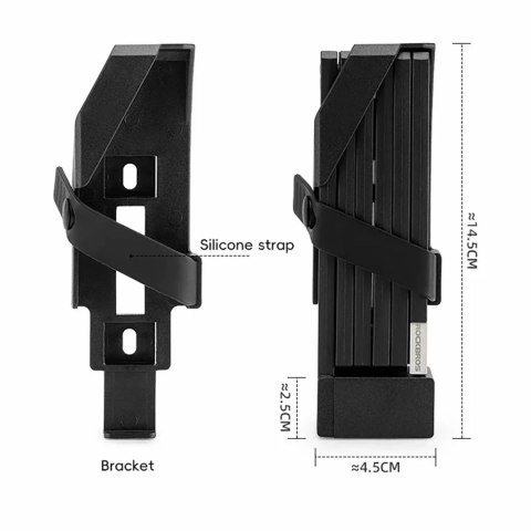 Zapięcie rowerowe na klucz z uchwytem składane 88cm - czarne