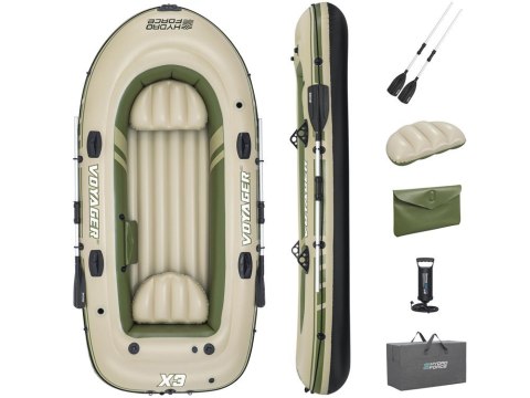 Bestway Dmuchany 3osob Ponton + wiosła 294 x 137cm Voyager X3 Raft 65164