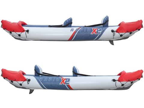 Bestway Dmuchany kajak 2-osobowy LITE-RAPID X2 + wiosła max 160kg 65077