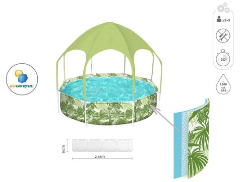 Bestway basen stelażowy z daszkiem 244x51 cm 56432