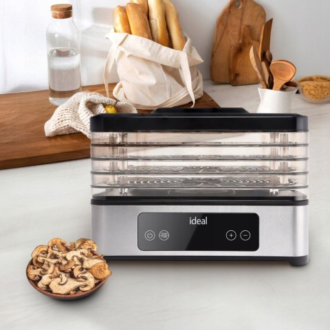 DUŻA SUSZARKA DO GRZYBÓW OWOCÓW WARZYW IDEAL INOX + TERMOOBIEG 400W + TIMER