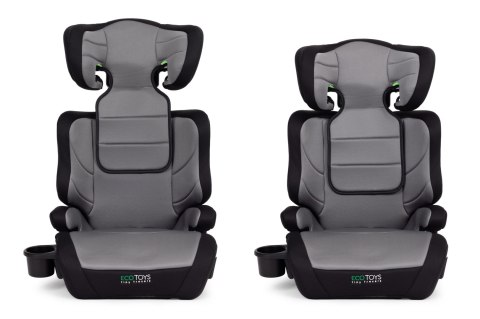 FOTELIK SAMOCHODOWY DLA DZIECI 2W1 PODKŁADKA I-SIZE WZROST 100-150 CM UCHWYT NA NAPOJE ECOTOYS