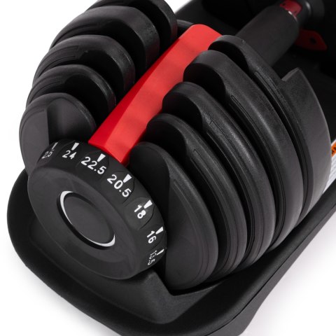HANTEL REGULOWANY ŻELIWNY Z PODSTAWKĄ OBCIĄŻENIE 2,5-24 KG MODERNHOME