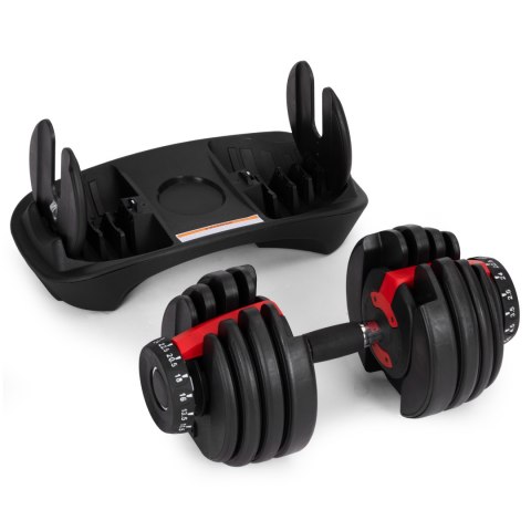 HANTEL REGULOWANY ŻELIWNY Z PODSTAWKĄ OBCIĄŻENIE 2,5-24 KG MODERNHOME