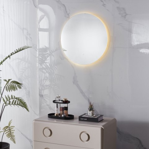 LUSTRO ŁAZIENKOWE LED OKRĄGŁE ŚCIENNE 60 CM 3 BARWY WŁĄCZNIK DOTYKOWY MODERNHOME