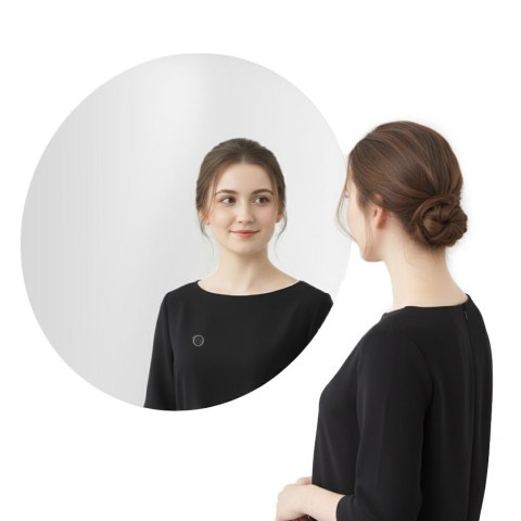 LUSTRO ŁAZIENKOWE LED OKRĄGŁE ŚCIENNE 60 CM 3 BARWY WŁĄCZNIK DOTYKOWY MODERNHOME