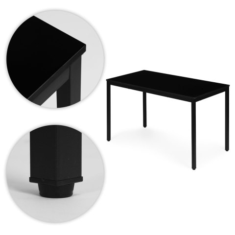 STÓŁ DO KUCHNI JADALNI DLA 4-5 OSÓB BIURKO KOMPUTEROWE 120X60 CM CZARNY MODERNHOME