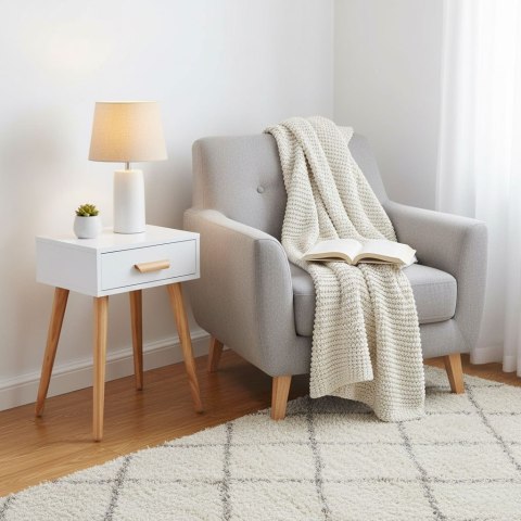 SZAFKI NOCNE ZESTAW 2 SZT. NOWOCZESNE STOLIKI KAWOWE BIAŁE MODERNHOME