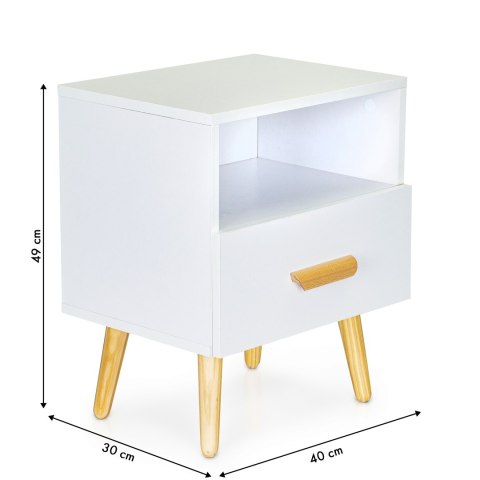 SZAFKI NOCNE ZESTAW 2 SZT. NOWOCZESNE STOLIKI KAWOWE BIAŁE MODERNHOME