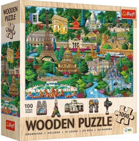Puzzle drewniane 1000 Francja znane miejsca TREFL