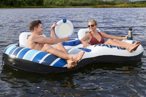 Dmuchany Materac do pływania dla 2 osób BESTWAY 240x122x50cm + Oparcia + Schowki