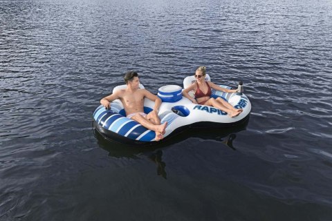 Dmuchany Materac do pływania dla 2 osób BESTWAY 240x122x50cm + Oparcia + Schowki