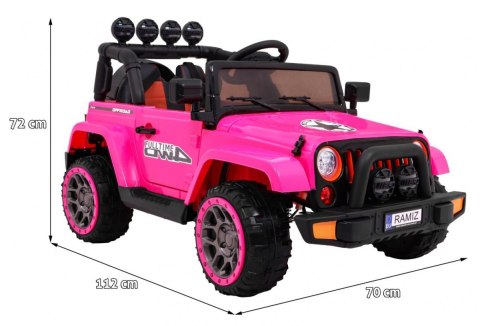 Auto Terenowe Full Time 4WD dla dzieci Różowy + Napęd 4x4 + Pilot + Audio LED + Schowek