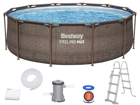 Bestway basen Stelażowy 366x100cm 9w1 rattan 56709