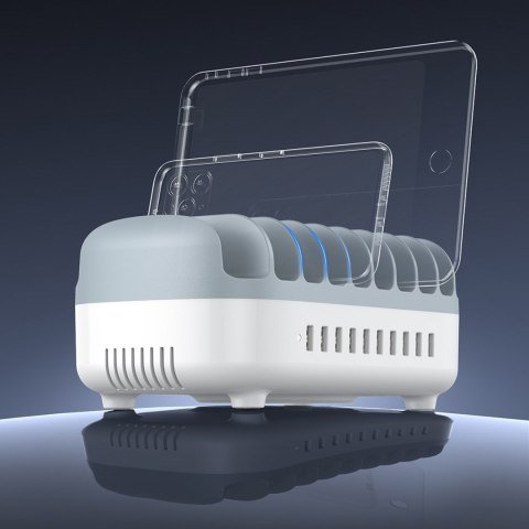 Inteligentna stacja ładowania DUK-10P-V1 do telefonów tabletów 10x USB-A - biała