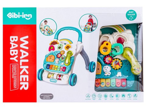 Edukacyjny Chodzik dla dzieci, Jeździk Muzyczny, Pchacz Niebieski