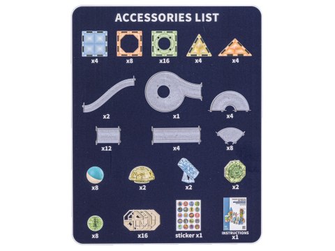 Klocki Magnetyczne Konstrukcyjne TOR KULKOWY Świecące Elementy 105 El. Kulodrom