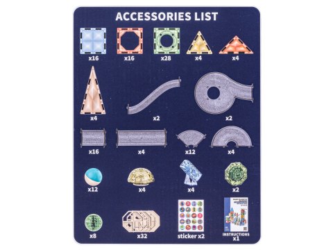 Klocki Magnetyczne Konstrukcyjne TOR KULKOWY Świecące Elementy 174 El. Kulodrom