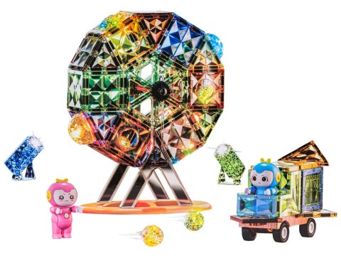 Konstrukcyjne Klocki Magnetyczne Świecące Elementy, Diabelski Młyn 87 El.