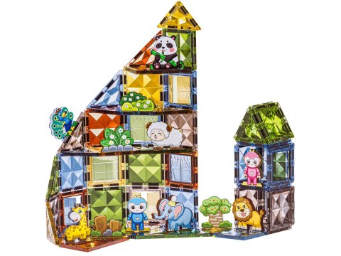 Konstrukcyjne Klocki Magnetyczne ZWIERZĘTA 82 El.