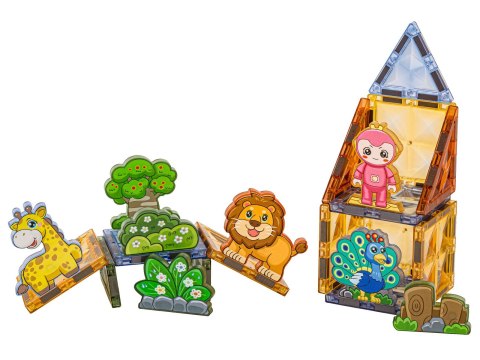 Konstrukcyjne Klocki Magnetyczne ZWIERZĘTA 82 El.