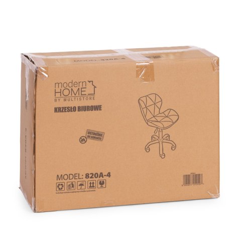 Krzesło biurowe obrotowe z szerokim oparciem regulacja wysokości szare ModernHome