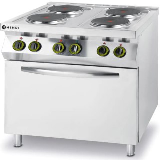 Kuchnia elektryczna 4 płyty z piekarnikiem konwekcyjnym GN1/1 Kitchen Line - Hendi 225936