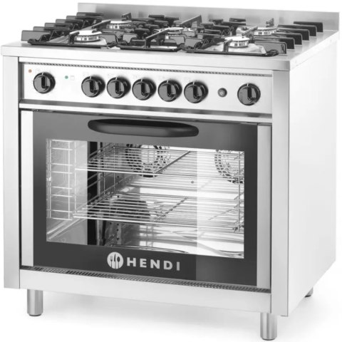 Kuchnia gazowa 5 palników z piekarnikiem konwekcyjnym - Hendi 225707