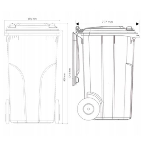 Pojemnik kubeł na odpady i śmieci ATESTY Europlast Austria - niebieski 240L