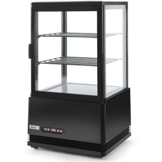 Witryna chłodnicza przeszklona nastawna 58L 2 półki czarna ARKTIC Hendi 233627