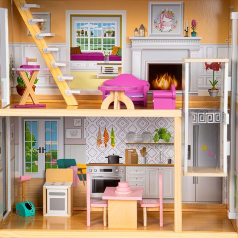DOMEK DLA LALEK DUŻY DREWNIANY 138 CM REZYDENCJA MAYA 28 EL. ECOTOYS
