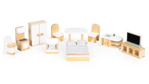 DOMEK DLA LALEK Z MEBLAMI REZYDENCJA EMMA ECOTOYS