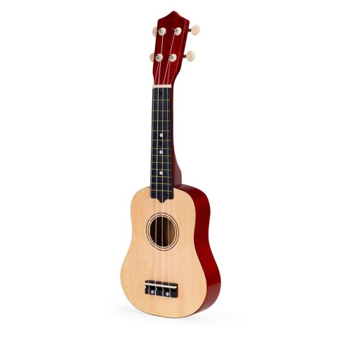 GITARA UKULELE DLA DZIECI DREWNIANA 4 STRUNY NYLONOWE ECOTOYS