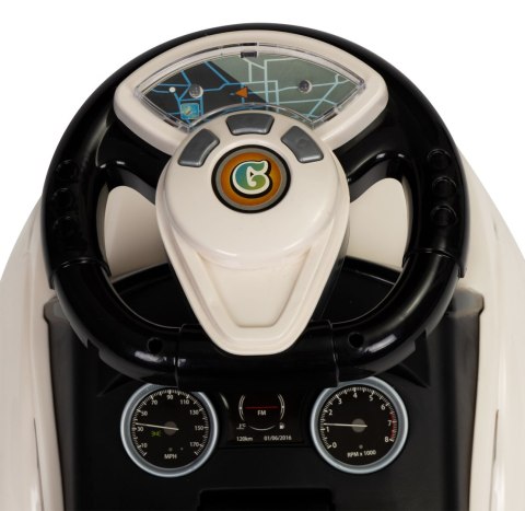 JEŹDZIK DLA DZIECI AUTKO ODPYCHACZ AUTO DŹWIĘKI BIAŁY