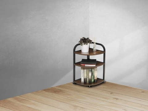 REGAŁ STOJAK NAROŻNY SZAFKA 3 PÓŁKI LOFT DREWNIANA NAROŻNIKOWA MODERNHOME
