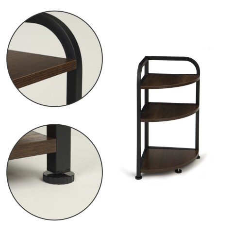 REGAŁ STOJAK NAROŻNY SZAFKA 3 PÓŁKI LOFT DREWNIANA NAROŻNIKOWA MODERNHOME