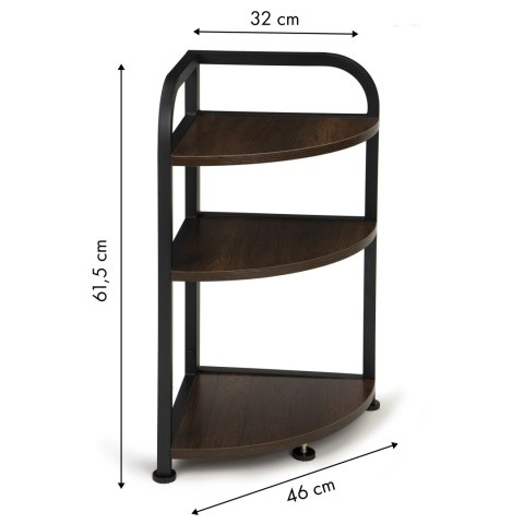 REGAŁ STOJAK NAROŻNY SZAFKA 3 PÓŁKI LOFT DREWNIANA NAROŻNIKOWA MODERNHOME