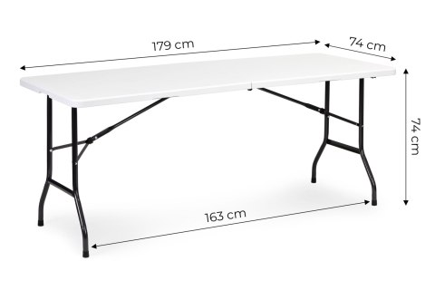 STÓŁ CATERINGOWY 180 CM SKŁADANY W WALIZKĘ BIAŁY MODERNHOME