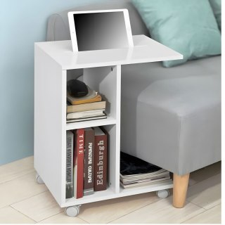 STOLIK KAWOWY SZAFKA NOCNA NA KÓŁKACH ORGANIZER MODERNHOME