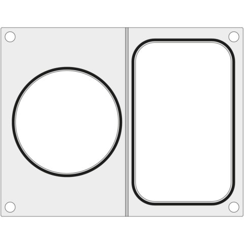 Matryca do zgrzewarki Hendi na tackę bez podziału 178x113 mm + pojemnik śr. 115 mm - Hendi 805657