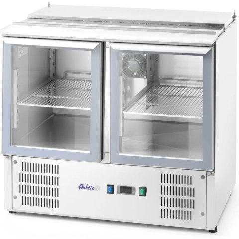 Stół chłodniczy sałatkowy 2-drzwiowy przeszklony z pokrywą na 2x GN1/1 3x GN1/6 247 l - Hendi 236246