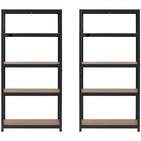 Regał magazynowy metalowy 5 półek 875 kg 90 x 40 x 180 cm szaroniebieski 2 szt.
