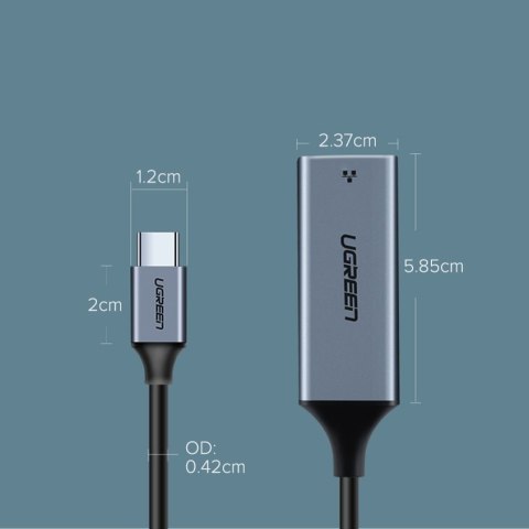 Zewnętrzna karta sieciowa LAN RJ45 - USB-C 1 Gigabit Ethernet - szary