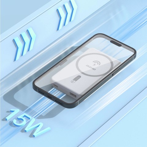 Powerbank 5000mAh magnetyczny z ładowarką indukcyjną MagSafe biały