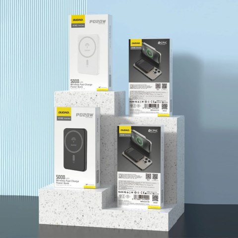 Powerbank 5000mAh magnetyczny z ładowarką indukcyjną MagSafe biały