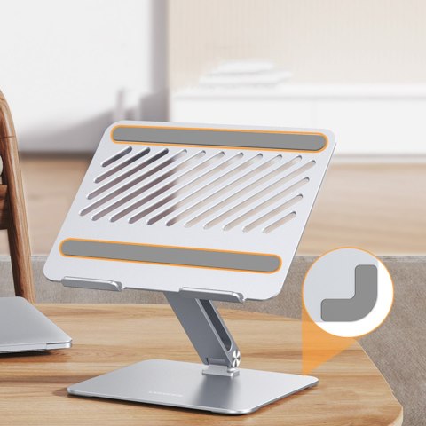 Stojak składana podstawka pod laptopa tablet do pracy na stojąco srebrny